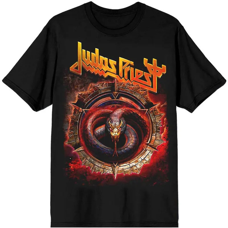 เสื้อยืด Judas Priest The Serpent หรูหราสำหรับทั้งผู้ชายและผู้หญิง รุ่น Y2k 2026