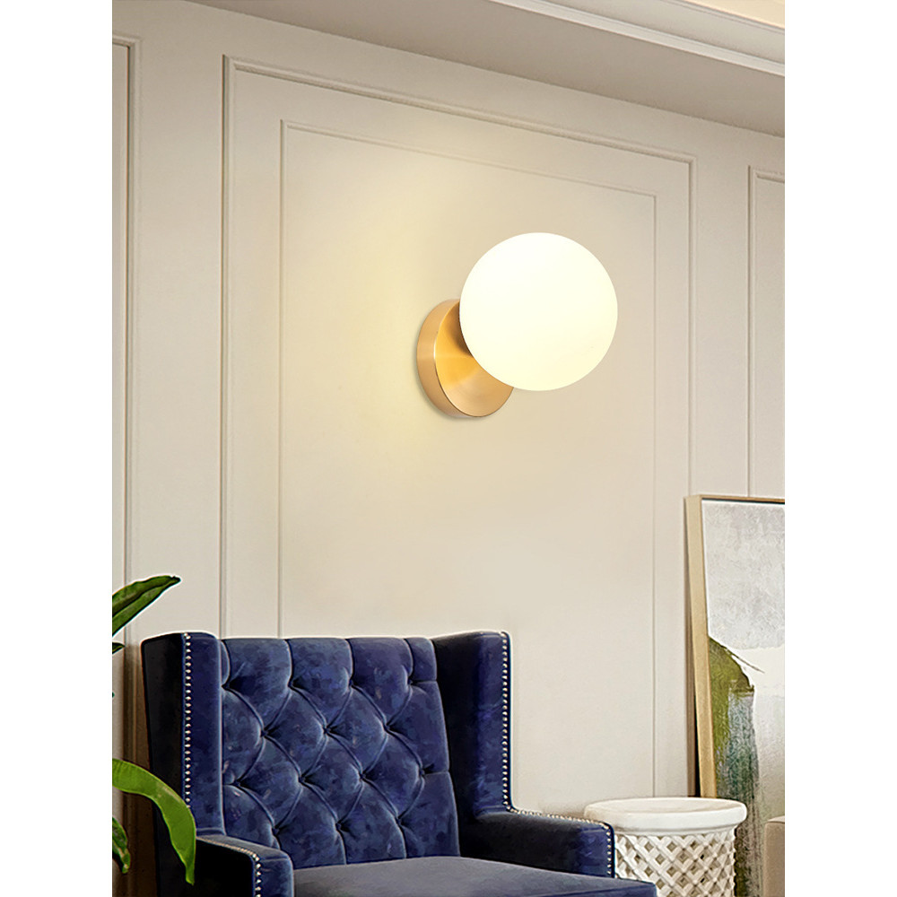 Modern Minimalist Indoor Wall Lamp Nordic Bedroom Bedside Wall Lamp Creative Corridor Creative Glass