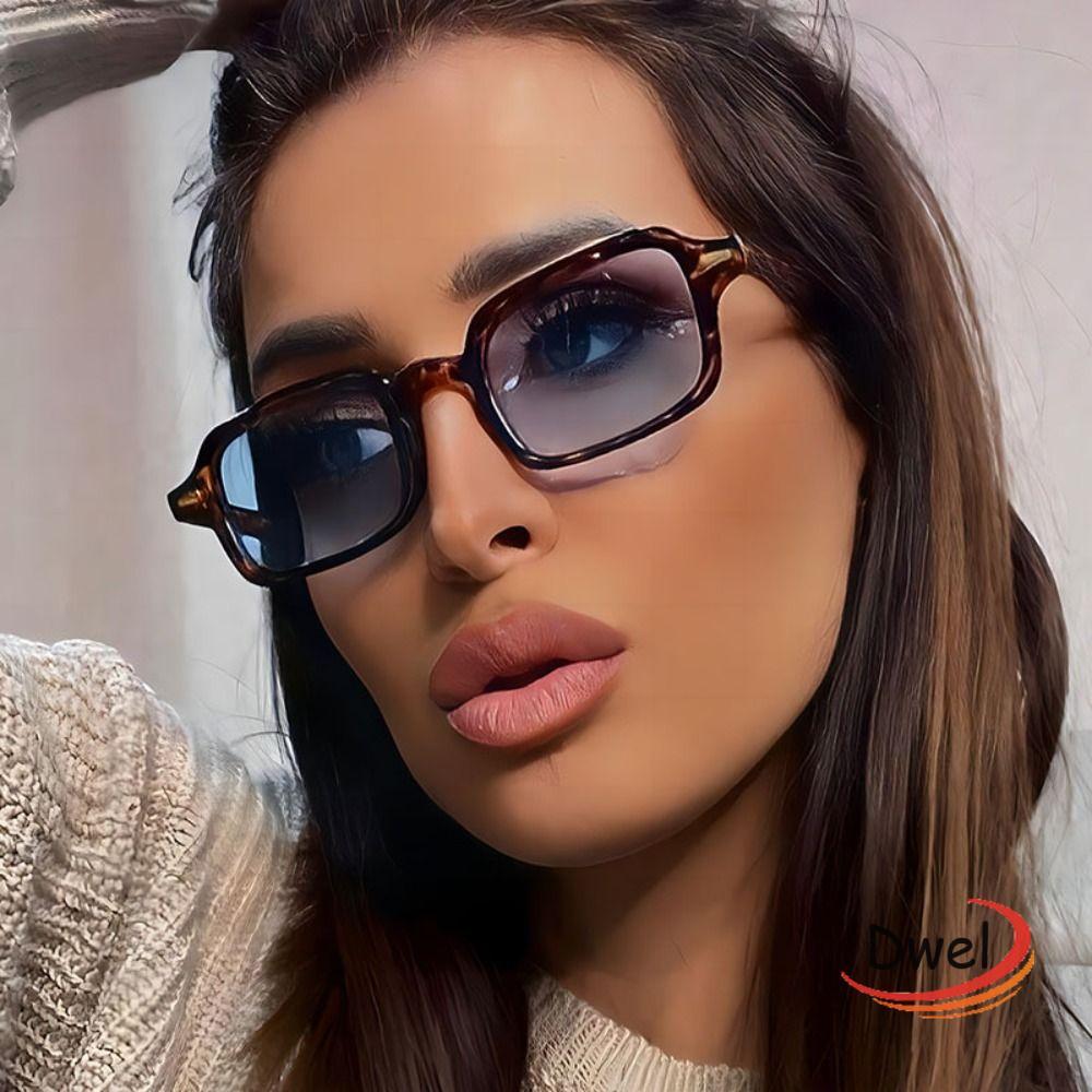 DWEL Women Shades Glasses Retro Leopard Blue Men Sun Glasses