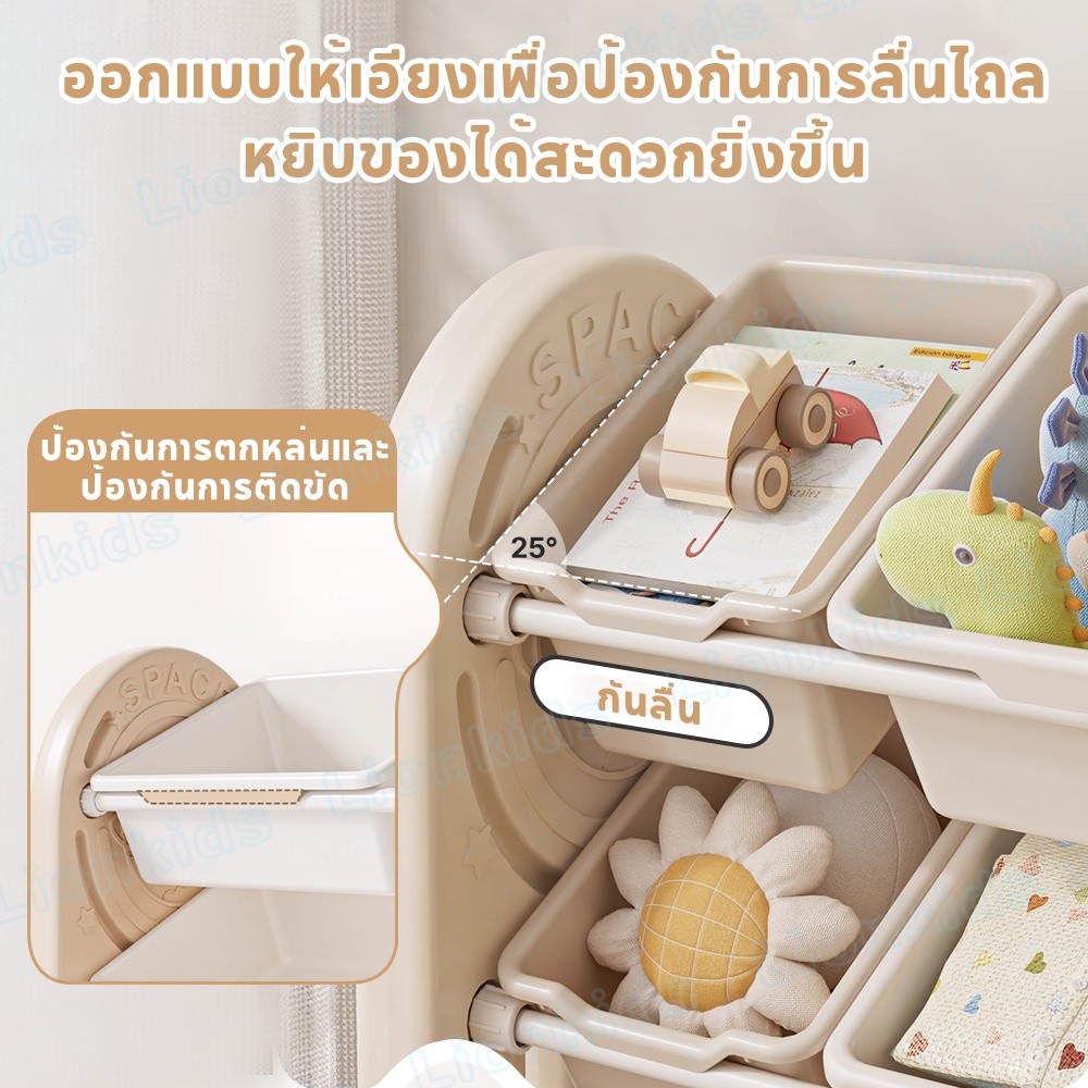 ⭐️LionKids⭐ชั้นวางของเด็ก กล่องเก็บของเล่นเด็ก ที่เก็บของจุของเล่นได้เยอะ ติดตั้งง่าย ชั้นวางของเล่น ราคา ถูกที่สุด ดีลบีเคเค แกลเลอรีภาพที่ 6