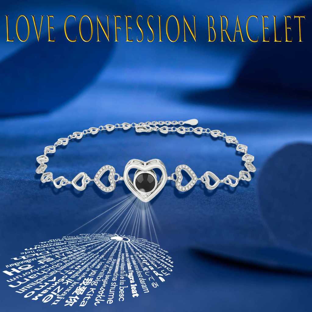 100 ภาษาโปรเจคเตอร์สร้อยข้อมือหิน ins สไตล์แฟชั่น All-Match ฝังเพทายเครื่องประดับของขวัญ 9LPB