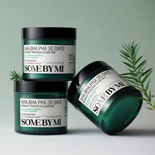 SOME BY MI AHA-BHA-PHA 30 Days Miracle Truecica Clear Pad 70 Pads แผ่นเช็ดทำความสะอาดผิวหน้า ซัมบายมี.