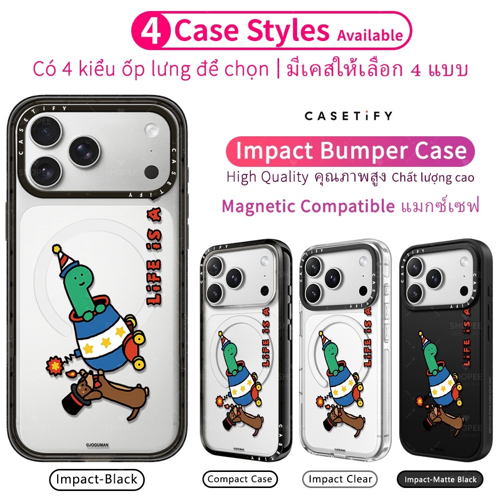 CASETIFY Joguman พร้อมยิง Minimalist เกาหลีน่ารักอะคริลิคใสกันกระแทกเคสโทรศัพท์แม่เหล็กสําหรับ Iphon