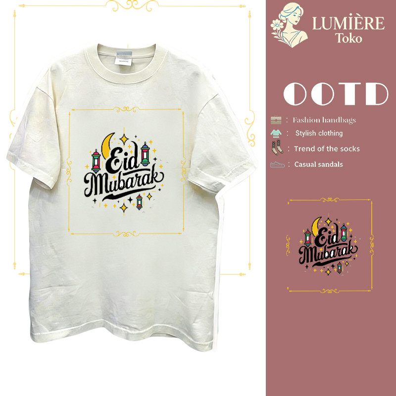 จัดส่งภายใน 24 ชั่วโมง) LUMIÈRE Store|เสื้อยืดผู้หญิง Eid 2026 ลายอิสลาม เท่ สบาย Daily & Eid Guests