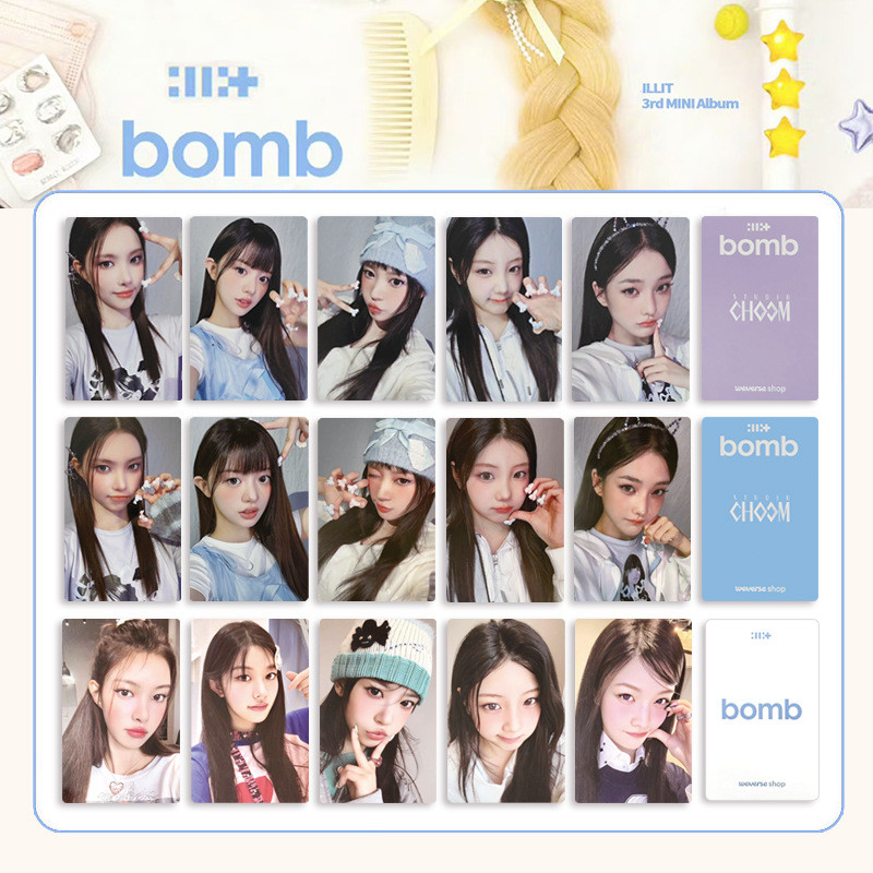 ILLIT < bomb > การ์ดอัลบั้มการ์ดสุ่ม WVS Bonus Card โปสการ์ดของขวัญ Li Yuanxi สินค้า