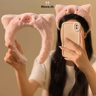 ในไทย-พร้อมส่ง✨2026ใหม่น่ารักหมูสีชมพูการ์ตูนตุ๊กตาคาดศีรษะผมวงเครื่องประดับผม เครื่องประดับผมแฟชั่น