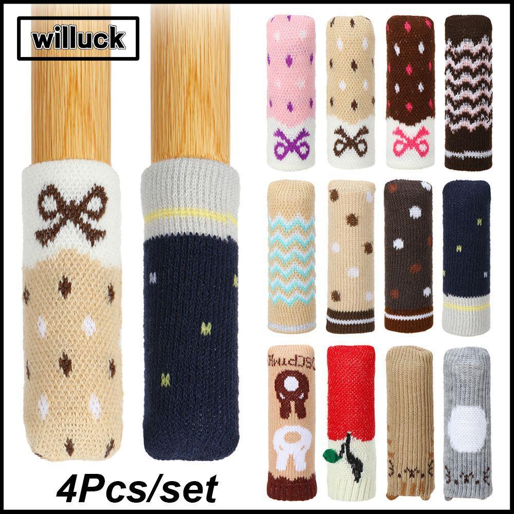 WILLUCK 4 ชิ้น/เซ็ตเก้าอี้ถุงเท้ายืดหยุ่นชั้น Protector Anti-Noise Non-slip เฟอร์นิเจอร์ขาแขน