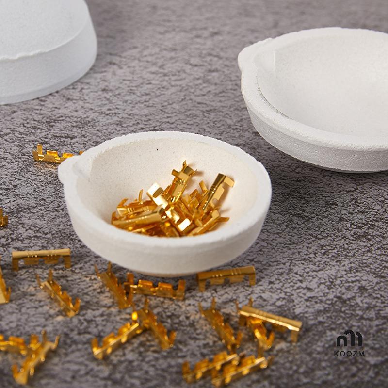 Koqzm ชุดจานชามเบ้าหลอมซิลิก้าทำจากโลหะควอทซ์สีทองอุณหภูมิสูงใหม่