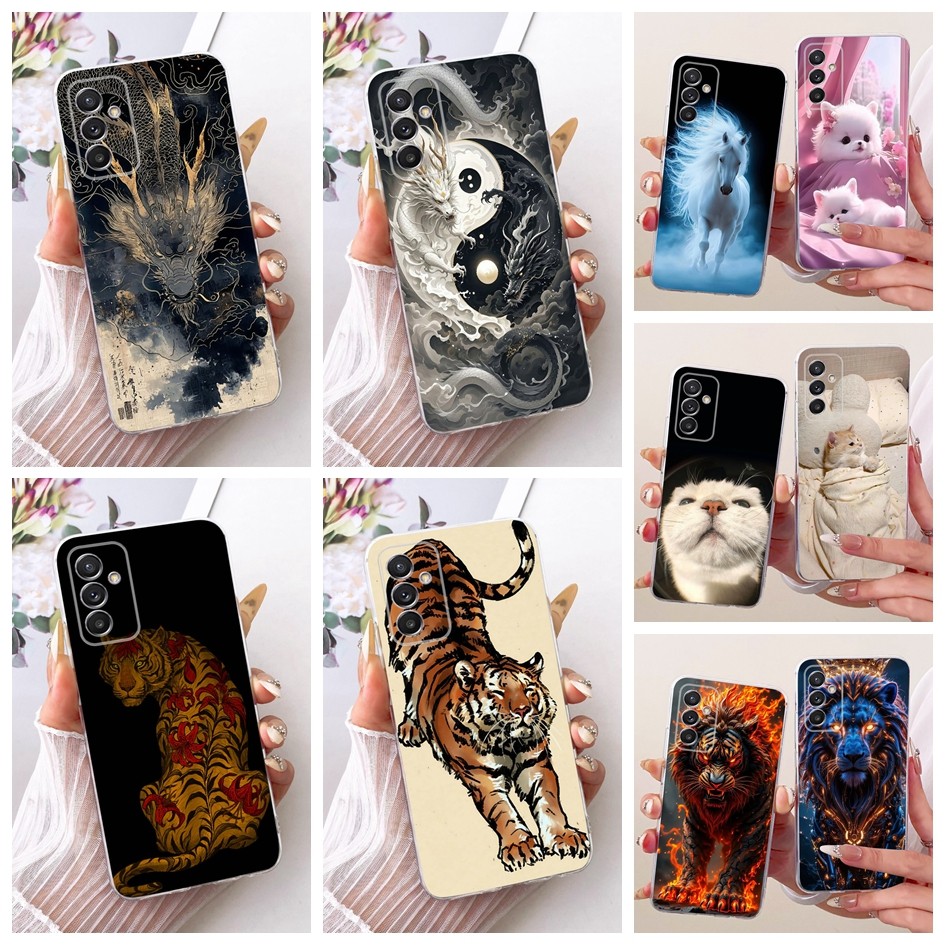 Cool สําหรับ Samsung Galaxy A82 Quantum 2 5G SM-A826S Dragon Tiger Lion Soft ซิลิโคนเปลือกป้องกันสํา