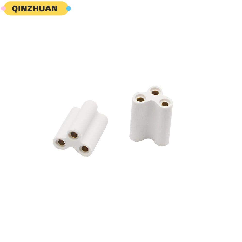 QINZHUAN 100/50/30/20/10 ชิ้น 3 หลุม Hard Joint Connector, Double End Seamless Joint T5 T8 Bracket L