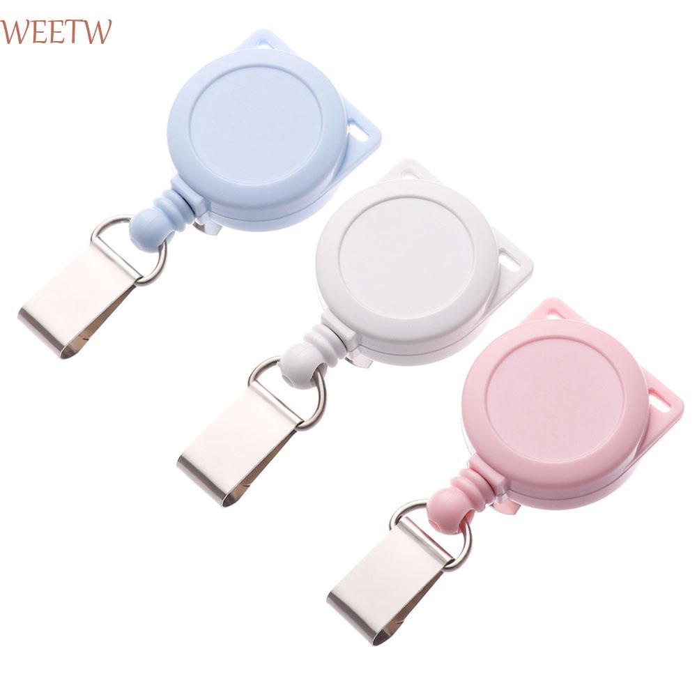 WEEKW ที่ใส่ป้าย ID อุปกรณ์การเรียนแบบยืดหดได้ อุปกรณ์สํานักงาน ดึง ID Lanyard ที่ใส่ป้ายคลิป