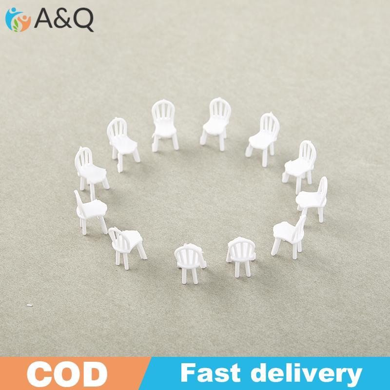 A&Q 8/10 ชิ้น 1:75 Scale Dinning Miniature เก้าอี้รุ่น Mini Dollhouse เฟอร์นิเจอร์ตกแต่ง.
