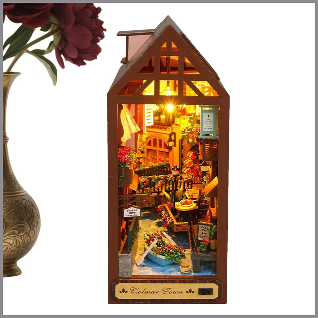 3D ปริศนาไม้ Mini LED House โต๊ะตกแต่งสําหรับเด็กผู้ใหญ่เนอสเซอรี่ Playroom อ่านห้องห้องนอน Library 