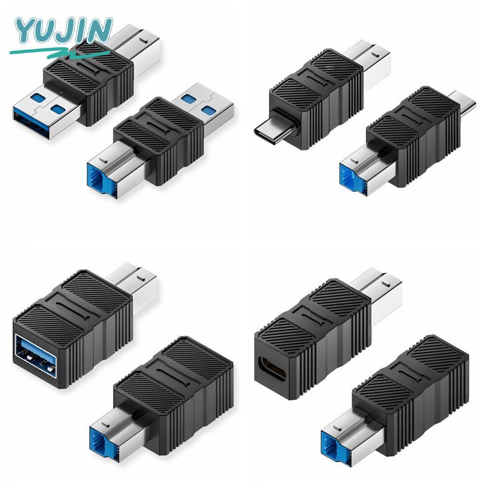 YUJIN ตัวแปลง USB-B ถึง Type-C, อะแดปเตอร์ USB-B 3.0 ส่งข้อมูล 5Gbps, กล่อง HDD เครื่องพิมพ์ชาร์จเร็วคุณภาพสูง