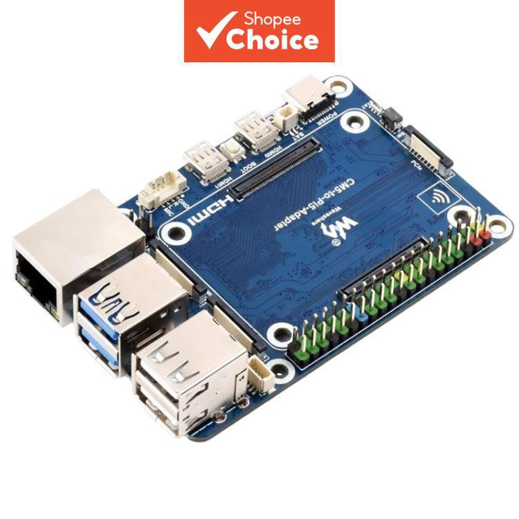 WAVESHARE CM5-To-Pi5-Adapter ใหม่ สําหรับบอร์ดอะแดปเตอร์ Raspberry Pi 5 CM5 รองรับการเชื่อมต่อกับไมโ