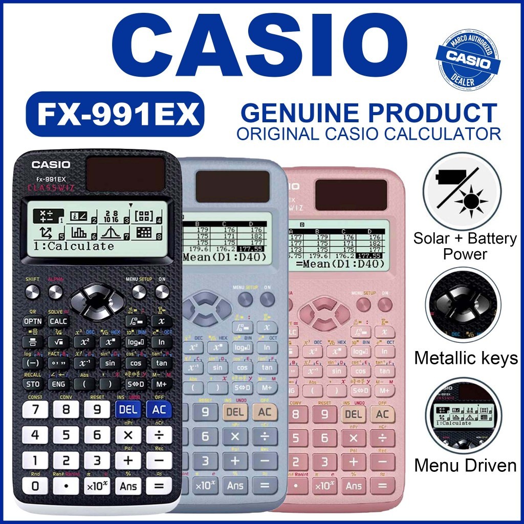 เครื่องคิดเลขวิทยาศาสตร์ เครื่องคิดเลข Casio FX-991EX / FX-570EX เครื่องคิดเลขมัลติฟังก์ชั่น