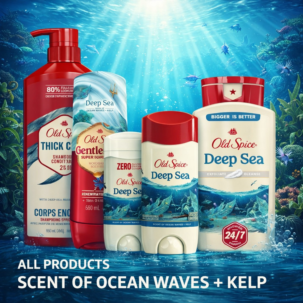 Old Spice Deep Sea กลิ่นส้มอ่อนๆผสมไอทะเล หอมสดชื่น เย็น ผ่อนคลายริมทะเล