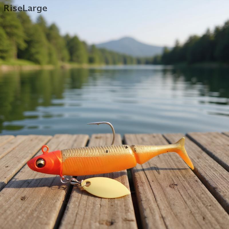 [RiseLarge] Glow-In-The-Dark T-Tail Lead Soft Bait Set 9.5cm 20g Single Hook Glitter Bionic Bait เหย