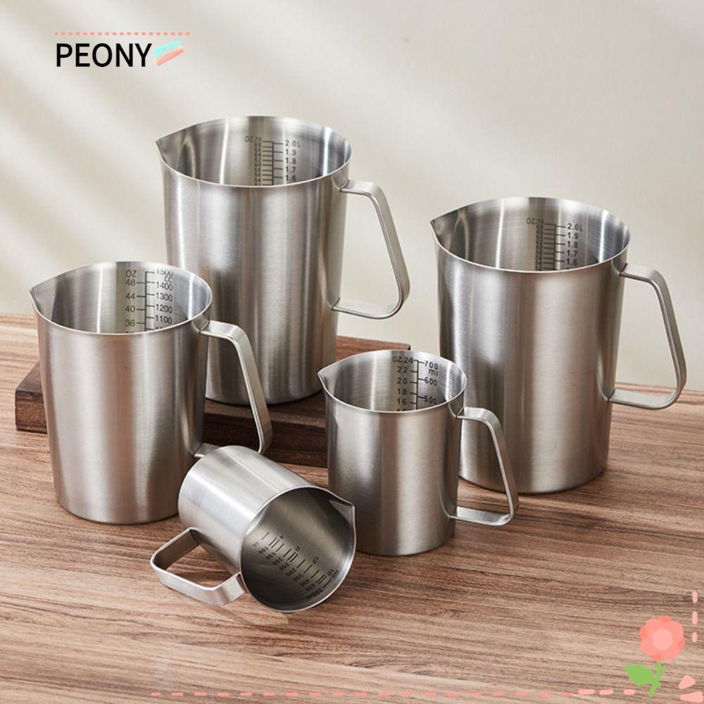 PEONYPAVILION บีกเกอร์ในห้องปฏิบัติการพร้อมฝาปิดถ้วยตวงหนา, 304 สแตนเลสความจุขนาดใหญ่ขนาดด้านในออกแบ