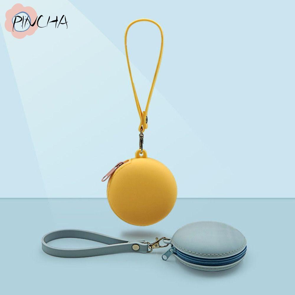 PINCHA Coins Bag, Silicone Key Ring Coin Wallet, Cute Round Small Key Bag Kid