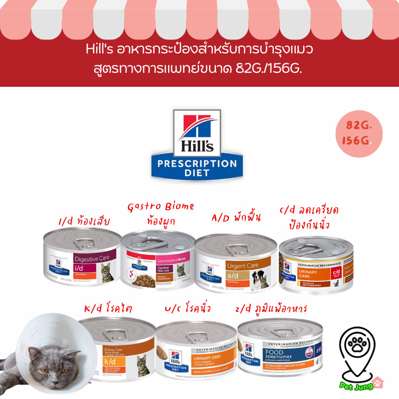 Hill's  อาหารเปียกกระป๋องแมว ประกอบการรักษา สูตรทางการแพทย์ขนาด 82-156 g.
