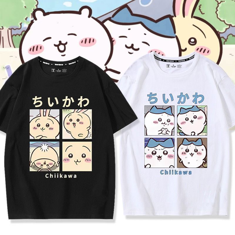 ,, chikawa chikawa chikawa การ์ตูน Uzachi อะนิเมะ Merchanded เสื้อยืดแขนสั้นผู้ชายผู้หญิงฤดูร้อนเสื้