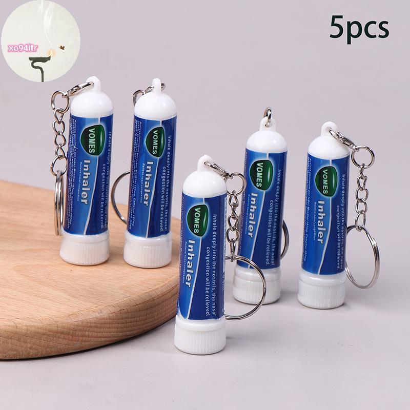 XOITR 5 ชิ้นจมูก Sti พวงกุญแจ Boosts Focus Inhaler หลอด Cooling Nasal Inhaler Aromatherapy Energy Ba