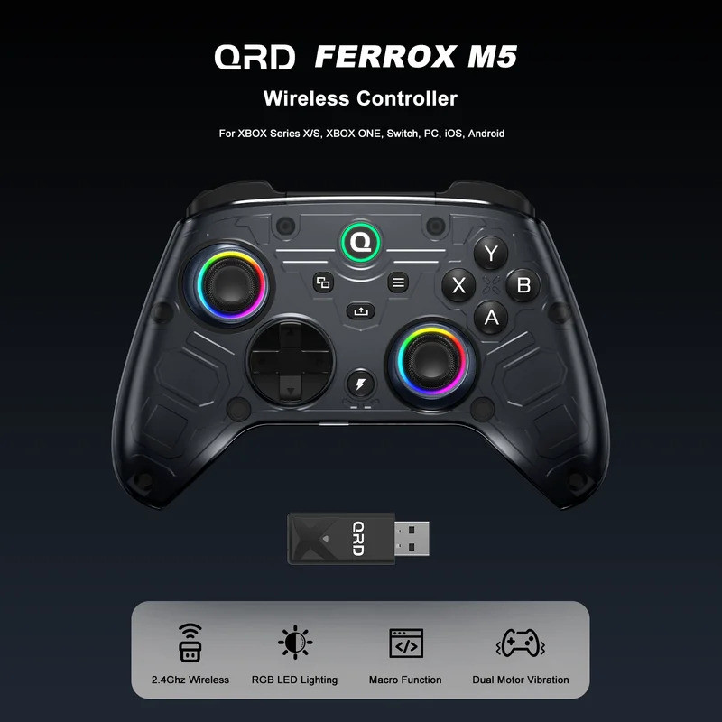 QRD FERROX M5 2.4Ghz Xbox Gaming Controller เกมแพดไร้สายสําหรับ Xbox Series X/Xbox Series S/Xbox One