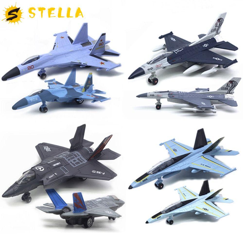 STELLA Fighter เครื่องบินของเล่น,พร้อมแสงเสียง Diecast Aviao เครื่องบินรุ่น,โต๊ะตกแต่งจําลอง F16 F22