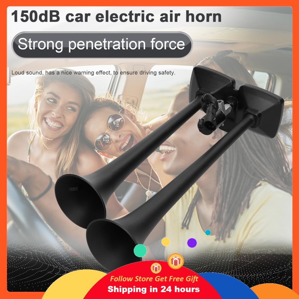 Skejnojj Skejnojj 150dB Loud รถไฟฟ้า Air Horn เสียงสังกะสีอัลลอยด์ 12-24V Dual ทรัมเป็ตพร้อม Solenoi