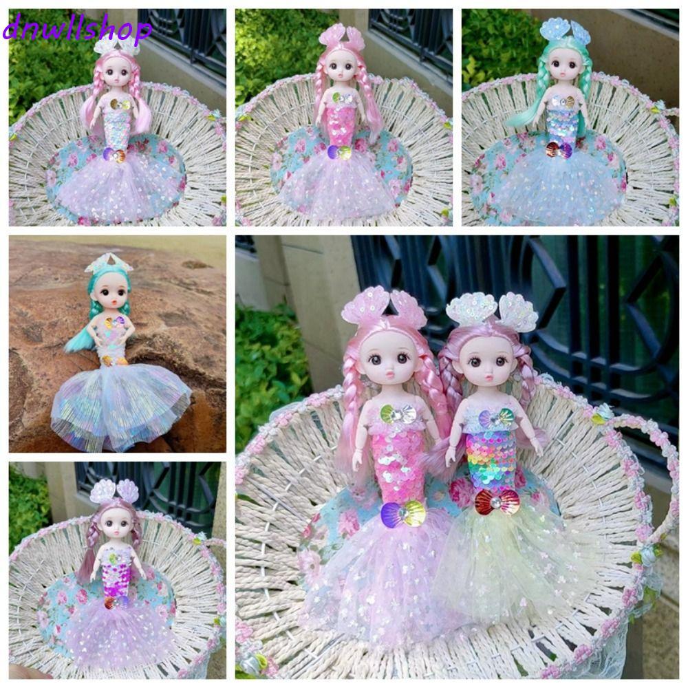 DNWLLSHOP Bjd ตุ๊กตานางเงือกของเล่น, BJD Mermaid Joint Movable Bjd เจ้าหญิง Mermaid ตุ๊กตา, ตุ๊กตาคอ