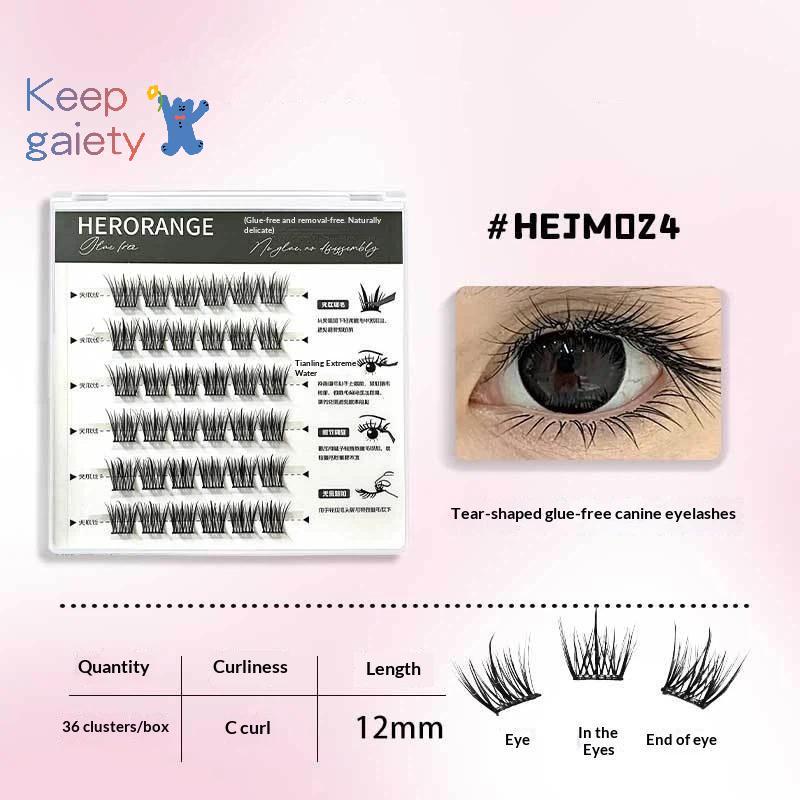 [Kpt-t] ขนตาปลอมคอสเพลย์ธรรมชาติไม่มีกาวต้องการขนตาคลัสเตอร์ขนตาปลอมสําหรับผลยกตา DIY แต่งหน้าใช้เคร