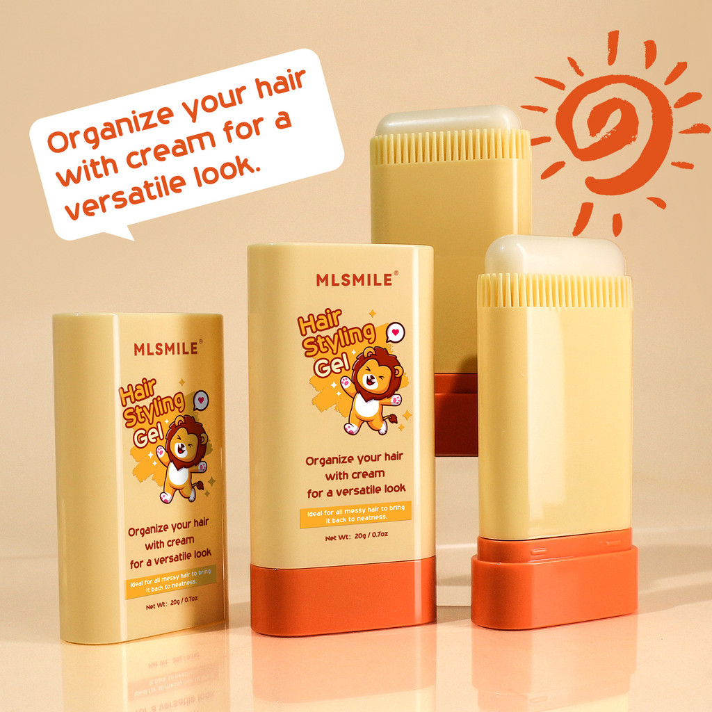 [คลังสินค้าพร้อม] MLSMILE ผมหัก Tidying ครีมแบบพกพาชายหญิงเด็ก Anti-Frizz Hair Wax Stick ผมหักเครื่อ