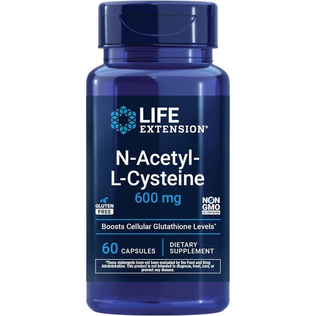 Life Extension N-Acetyl-L-Cysteine (NAC), Immune, Respiratory, Liver Health, NAC 600 mg, Potent anti
