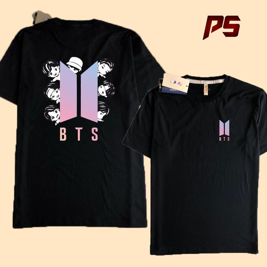 เสื้อยืด BTS โลโก้ RM JHope Suga Jin V Jungkook Jimin การ์ตูน db