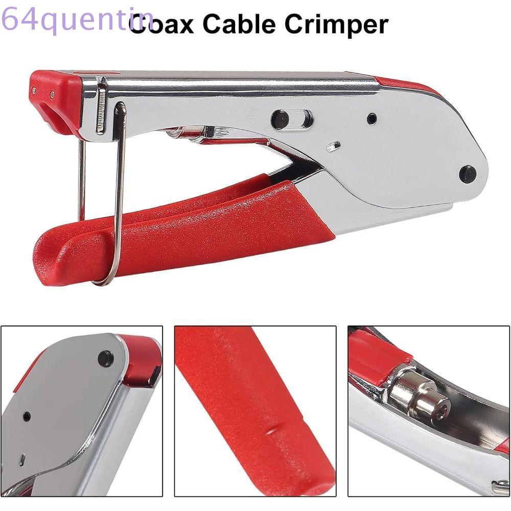 QUENTIN Coax Cable Crimper, เหล็กคาร์บอนทนต่อการสึกหรอ Wire Stripper ชุดเครื่องมือ, Multifunctional 