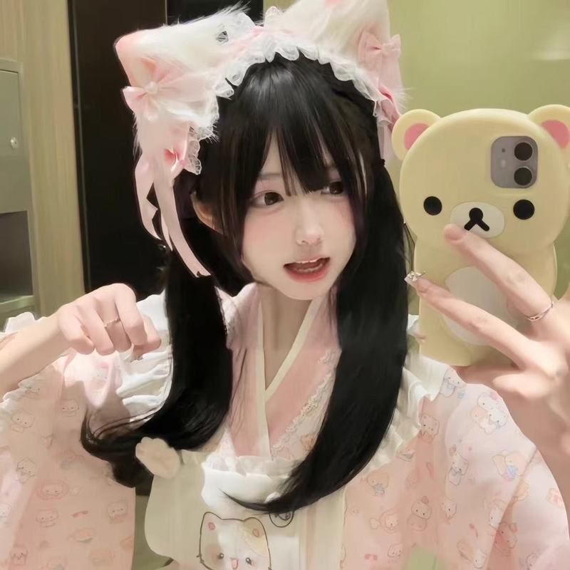 洛丽cosplay 猫耳发 จอนโลลิต้า猫 耳发带KC headdress发夹发饰发带คอสเพลย์แมวหูคาดศีรษะโลลิต้าแมวสาวสัตว์หูคาดศีรษะ KC 