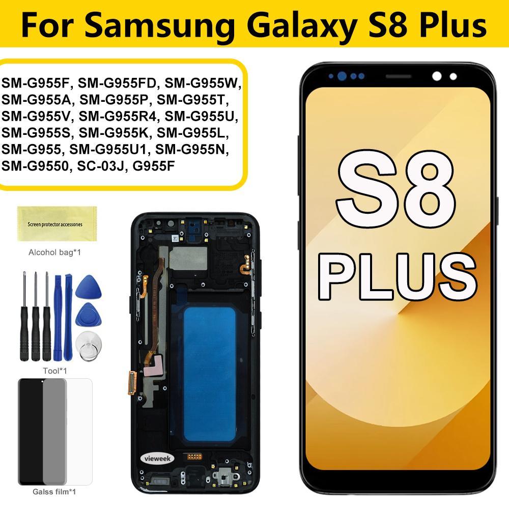 หน้าจอสําหรับ Samsung Galaxy S8 Plus G955F G955FD G955U G955S จอแสดงผล LCD Touch Screen Digitizer กร