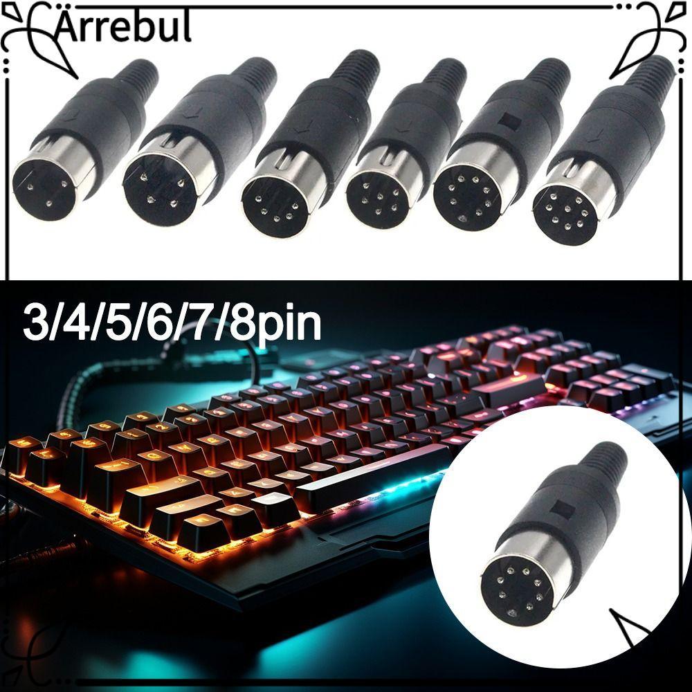 AREBUL DIN ชายหญิงปลั๊ก,แชสซี MIDI แหล่งกําเนิดแสงปลั๊กเสียง AV Connector อะแดปเตอร์, 3pin 4pin 5pin