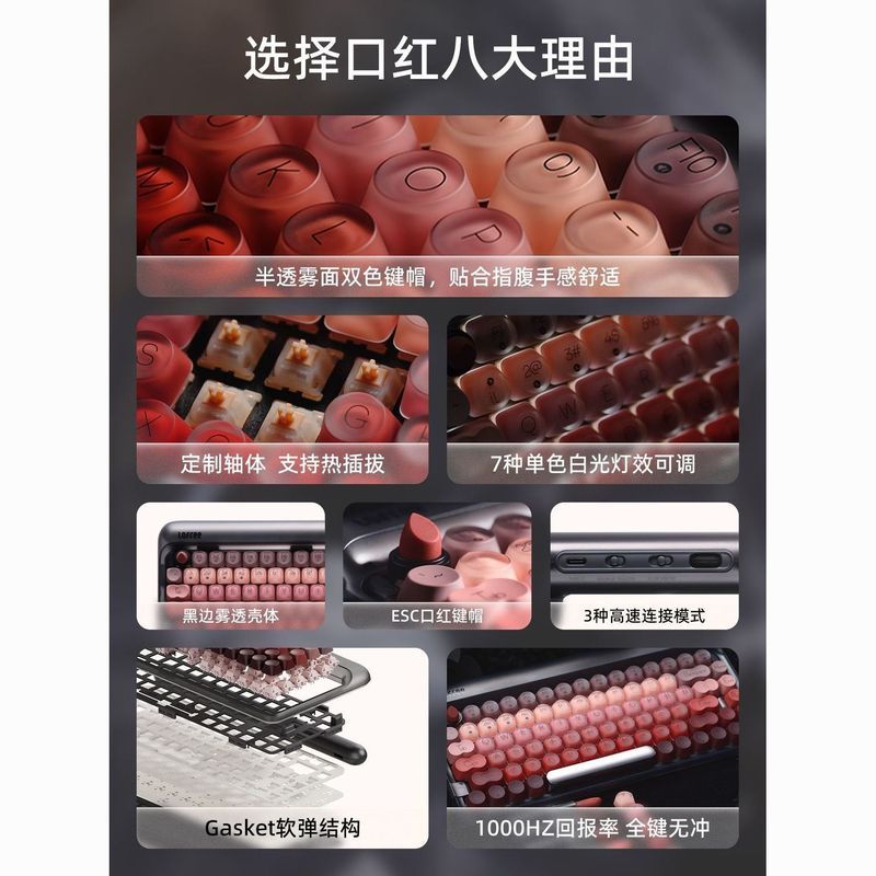 กุ้ยโจว หวนไซ เทคโนโลยี ร่วม., จํากัด [Shen Mengchen สไตล์เดียวกัน] Lofree Lofree ลิปสติกหลอดสีดําคี