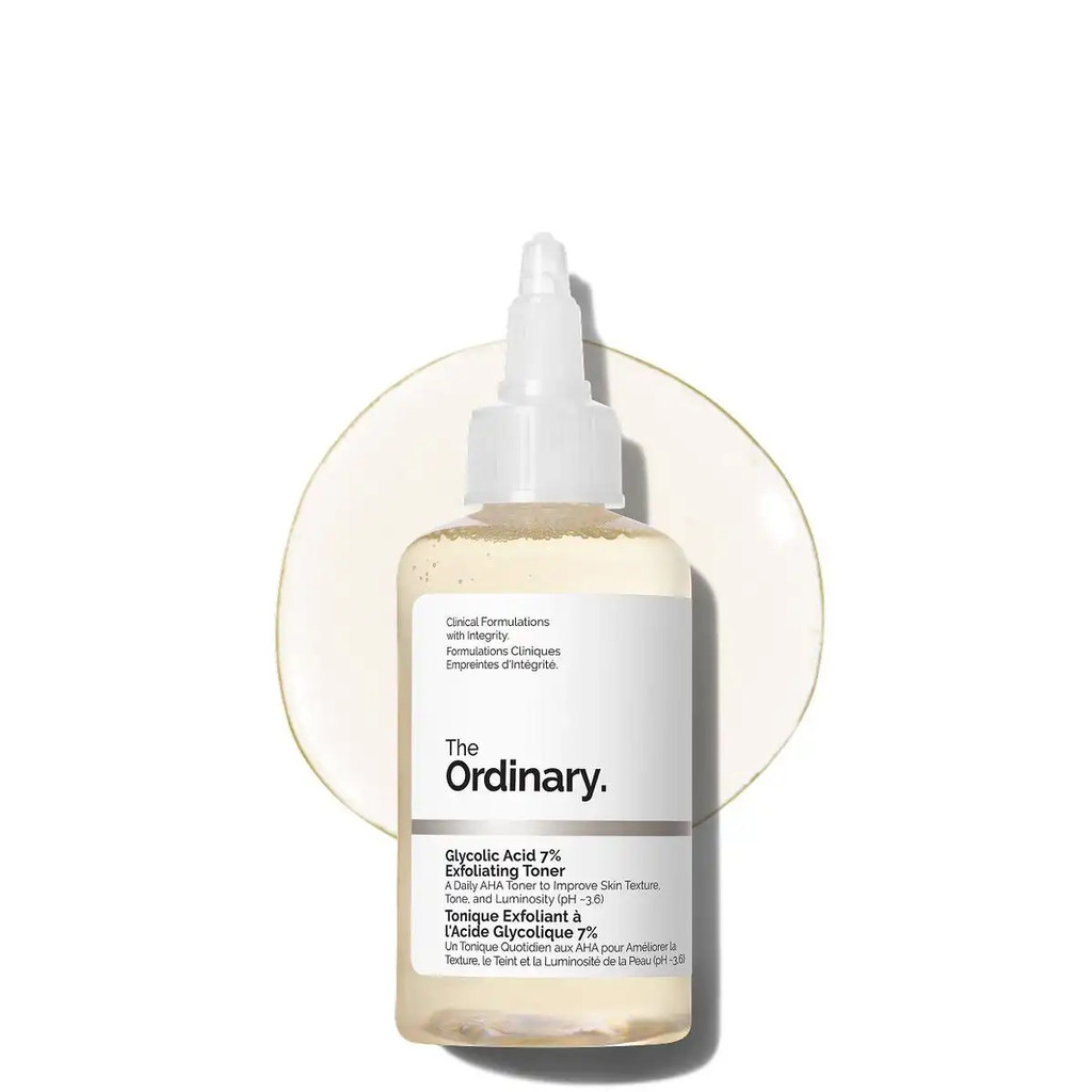 The Ordinary Glycolic Acid 7% Exfoliating Toner, Brightening และoothing Daily Toner for More Even-Lo