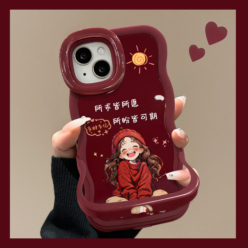 All Wishes Girls เหมาะสําหรับ Apple 17 เคสโทรศัพท์ปีใหม่ iphone15 ซิลิโคน 16promax Dual Bracket