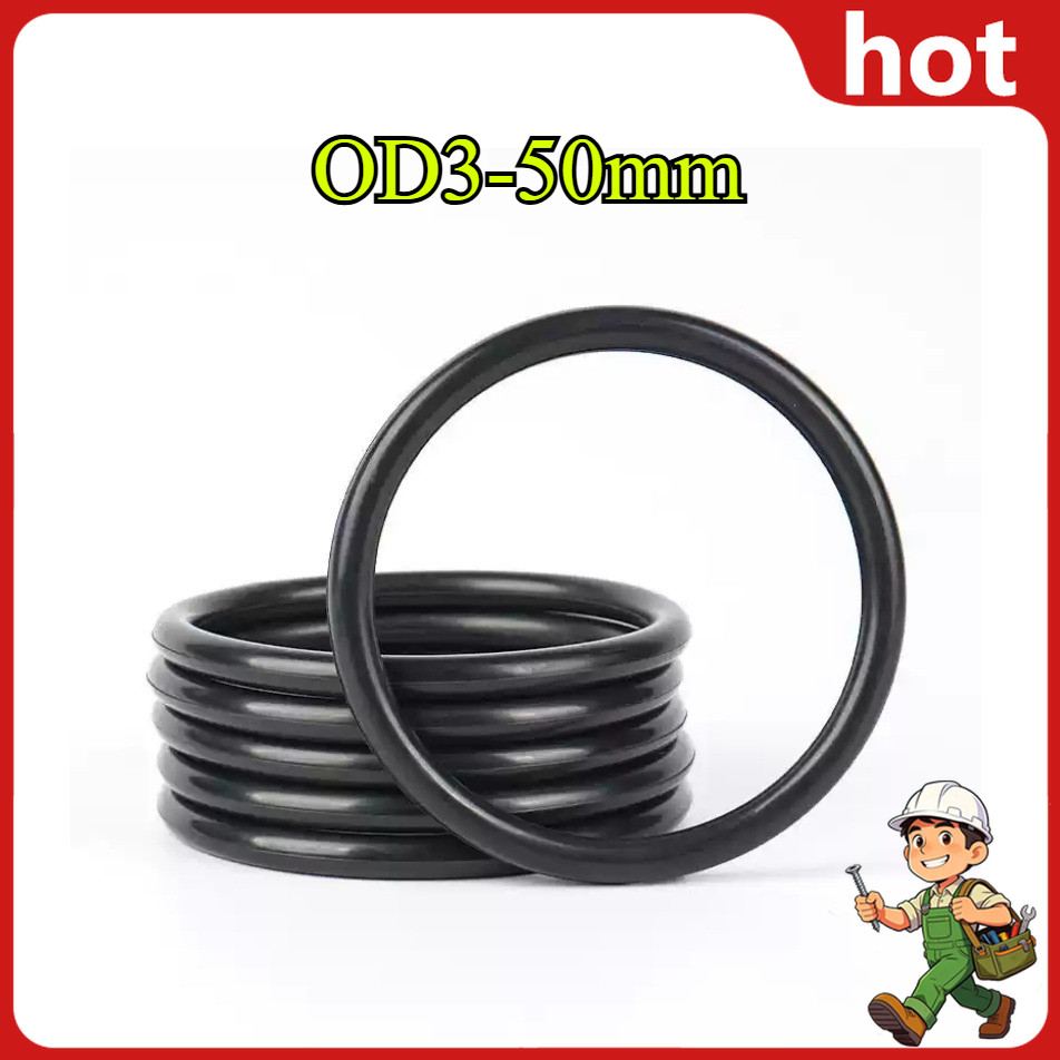 CS1.0mm แหวนยางซีล O-ring O-ring OD3-50mm แหวนซีลน้ํามันไนไตรล์ปะเก็นสีดํากันน้ําและทนอุณหภูมิสูงMK-
