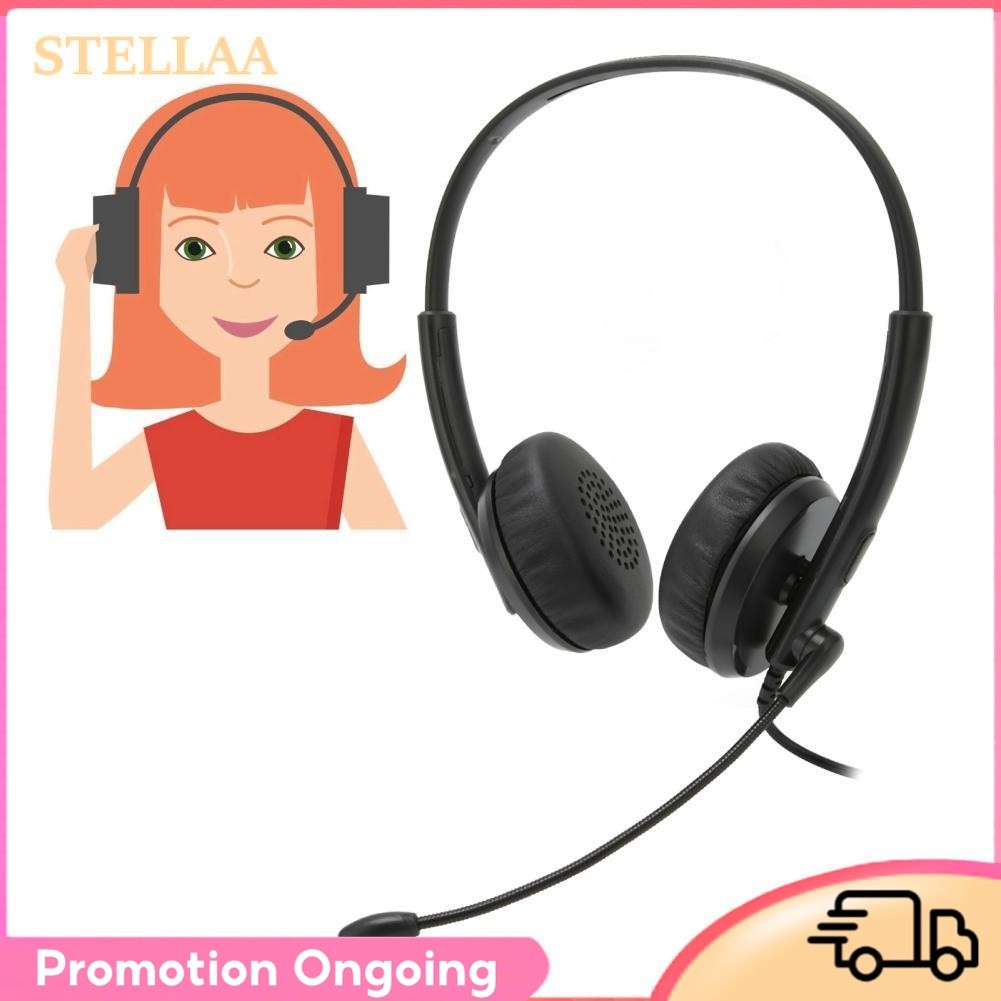 Stellaa ชุดหูฟัง USB บริการลูกค้าที่สะดวกสบายสำหรับ Skype Webinar Call Center