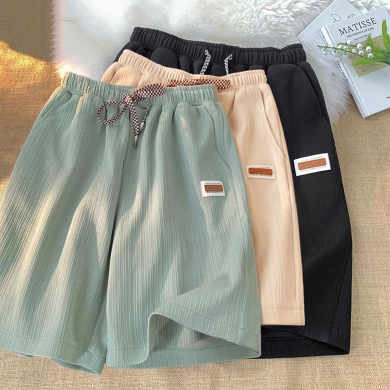 YOUTANG กางเกงขาสั้นผู้ชาย ผ้าไหมน้ำแข็ง สำหรับฤดูร้อน สบายๆ และคล่องตัว