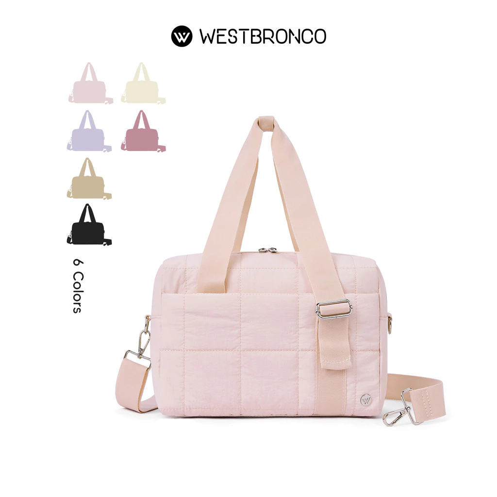 WESTBRONCO รุ่น Coco(โคโค่) กระเป๋าสะพายข้าง ผลิตจากผ้าไนลอน มาพร้อมสายสะพายปรับความยาวได้ เหมาะสำหรับพกพาไปยิม หรือ เดินทาง