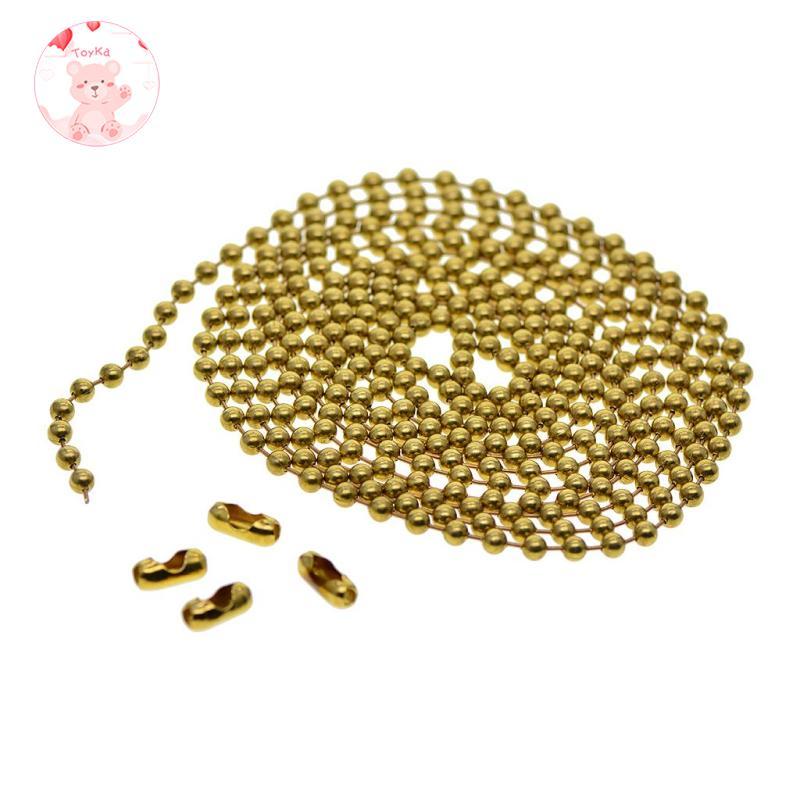 [Whbadguy] 2.2Yards โซ่ลูกยาวทองเหลืองพร้อมขั้วต่อ Clasps Beading พวงกุญแจ