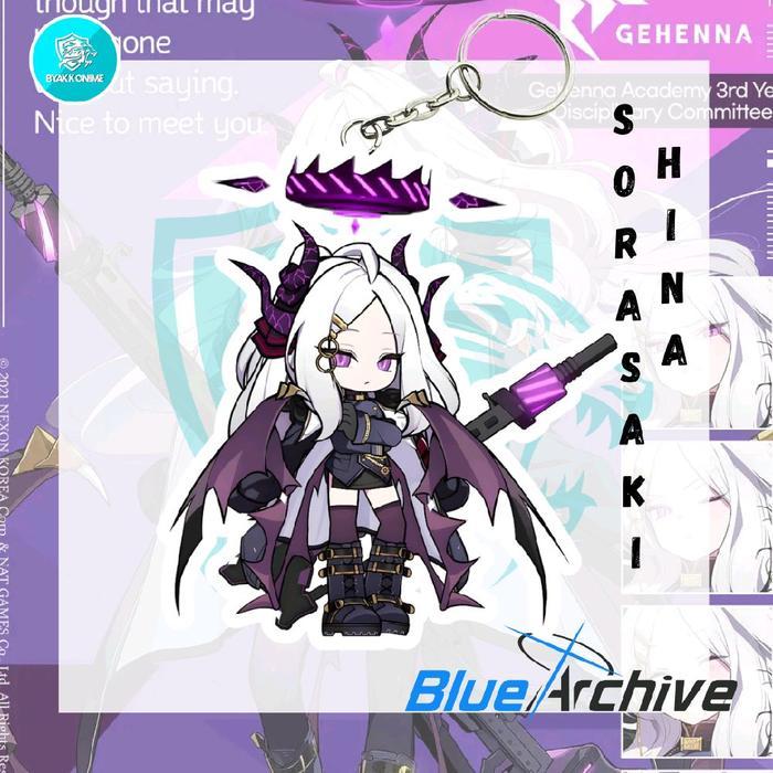 พวงกุญแจอะคริลิค Anime Blue Archive - Hina, Koyuki, Iori, Ayane Ganci Anime Akrilk - Sorasaki Hina