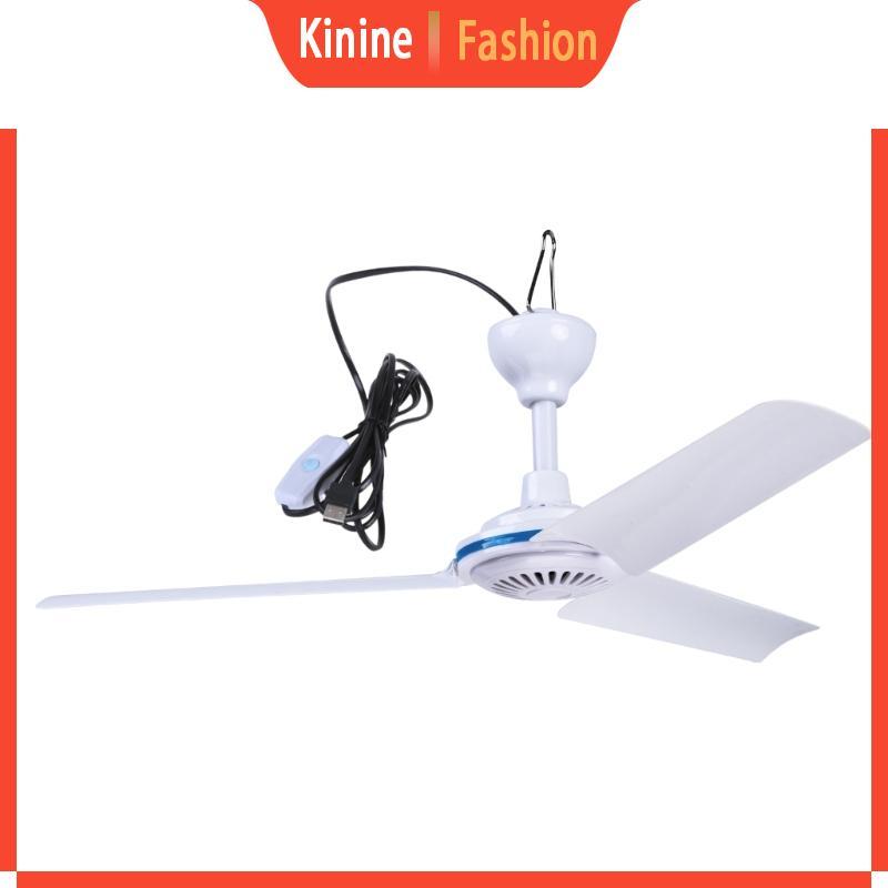 KIN 19 6 นิ้ว USB พัดลมแขวน Camping เต็นท์พัดลมสําหรับเพดานกลางแจ้งและบ้าน USB ชาร์จ 5V 1 5-2A