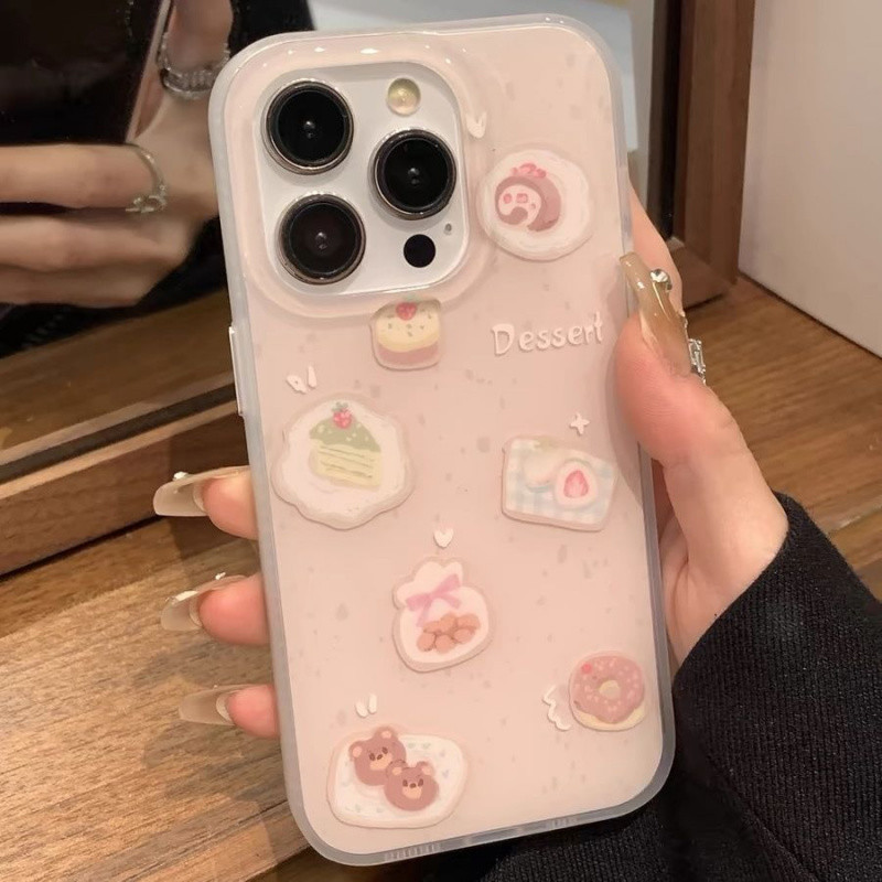 ✨เคสไอโฟน ลายขนมอบและเค้กน่ารัก สไตล์สาวน้อย กันกระแทก | สำหรับ iPhone 17/17Air/17Pro/17ProMax/16/15